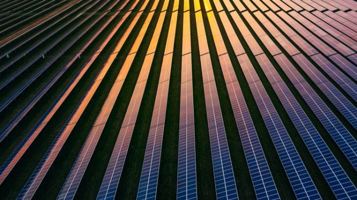 Rows of solar panels