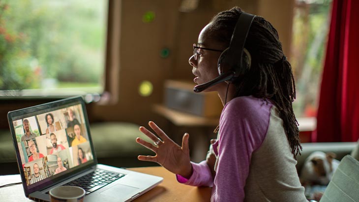 Woman using a laptop